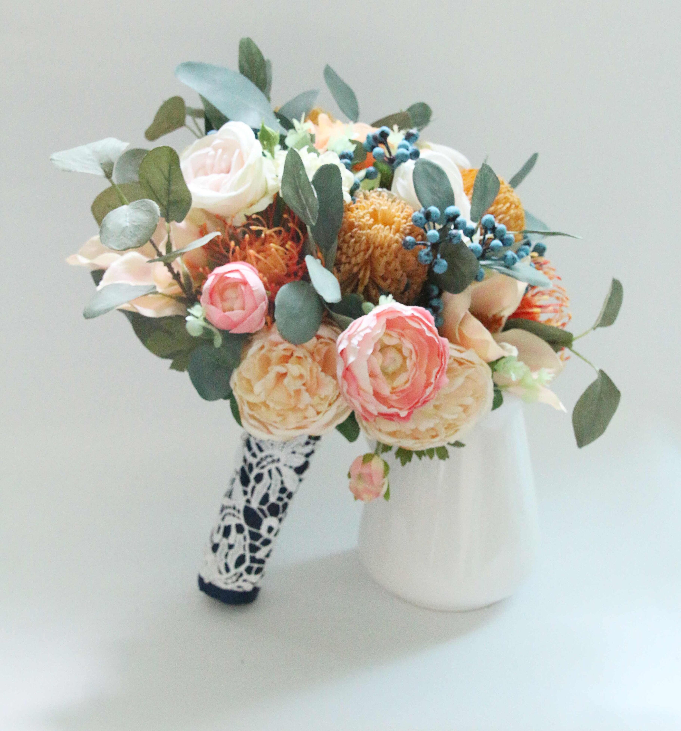 Autumn Colours Wedding Bouquet Native Cottage Garden Faux Etsy