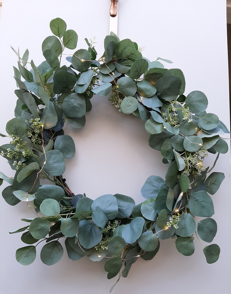 Eucalyptus wreath. Farmhouse decoration silver dollar gum Etsy