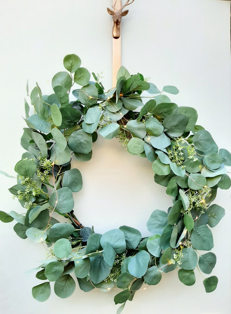 Eucalyptus wreath. Farmhouse decoration silver dollar gum Etsy