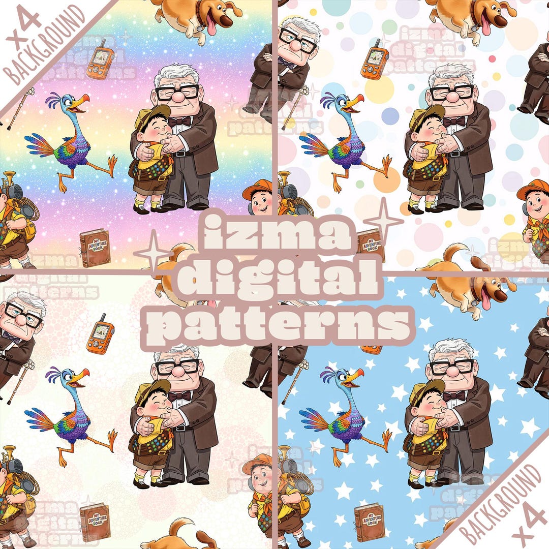 UP Patterns | 4 Seamless File | Toy Cartoon | PIXAR - Etsy