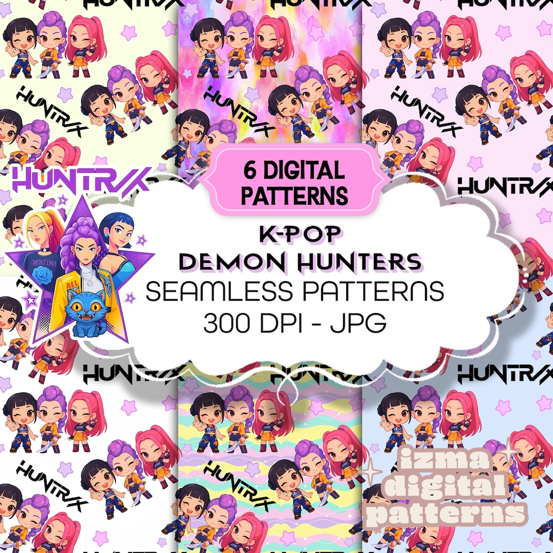 Buy Huntrix | Demon Hunter Chibi | Digital Download | 6 Seamless ...