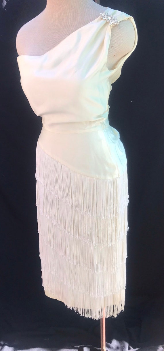50's FRINGE Lilli Diamond CREME champagne one shou