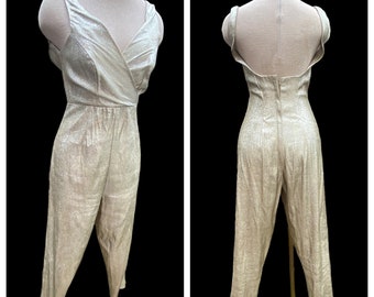 1950s Lilli Diamond Silver Metallic Shimmer Lurex JumpSuit