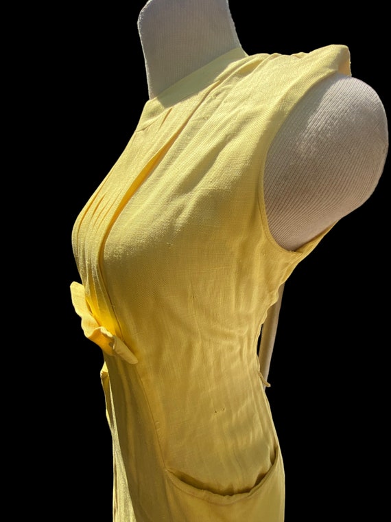 50s Yellow Waksman Wiggle Dress - image 6