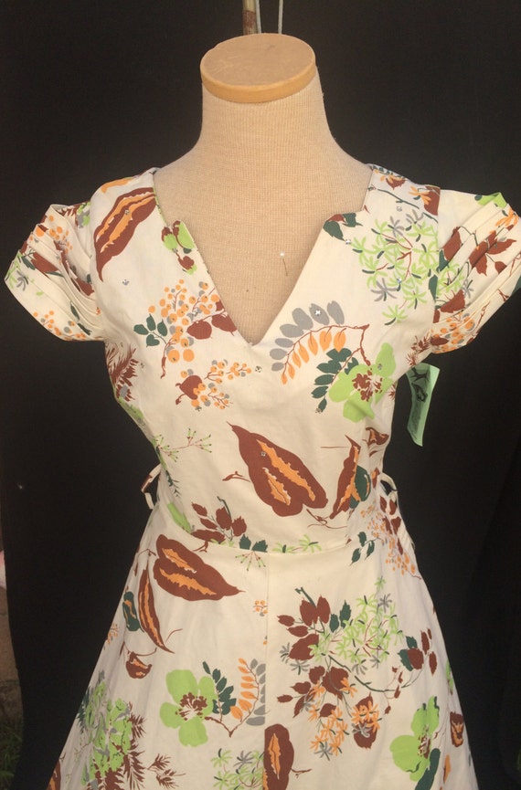1950s Fuller Fabrics Deadstock Creme canvas Day dr