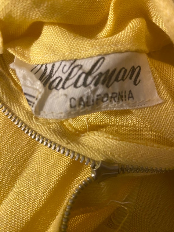 50s Yellow Waksman Wiggle Dress - image 9