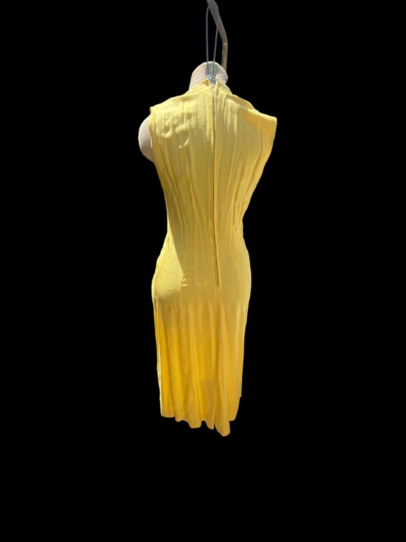 50s Yellow Waksman Wiggle Dress - image 7