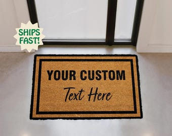 Felpudo personalizado, felpudo de bienvenida a medida, regalo de inauguración de casa, alfombra de entrada exterior, felpudo con texto personalizado, regalo para un nuevo hogar