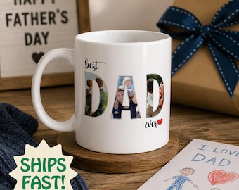 Taza personalizada con foto para papá, taza personalizada con imagen para papá, regalo del Día del Padre, taza de café para el mejor papá del mundo, regalo con foto