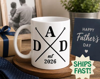 Taza personalizada para papá, regalo con iniciales personalizadas para papá, taza para papá primerizo (2026), regalo del Día del Padre, taza de café para papá.