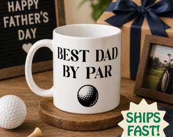 Taza de golf "El mejor papá por par", regalo para papá golfista, taza de café divertida de golf, regalo del Día del Padre, regalo para papá golfista, taza para amantes del golf