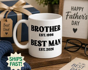 Taza para el padrino de boda, regalo personalizado para el padrino de boda del novio, regalo para la fiesta de bodas, regalo para el hermano, taza de café para el padrino