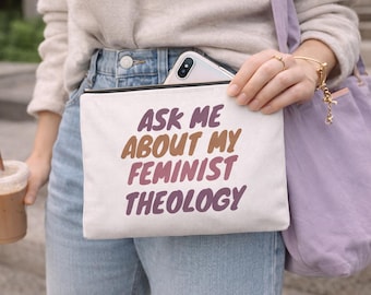 Christian Feminist Makeup Bag | Feminist Theology Gift | Progressive Christian Travel Pouch | Pastor Gift | Seminary Student Gift