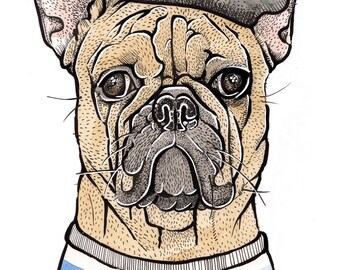 Frenchie dog print pet lover gift french bulldog home decor watercolor pet pets pet art dogs art print french