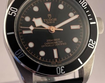 Orologio da uomo Tudor automatico vintage / Orologio analogico svizzero nero