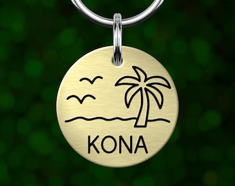 Custom beach dog tag. Personalized pet ID with deep engraving. Made in Oregon.