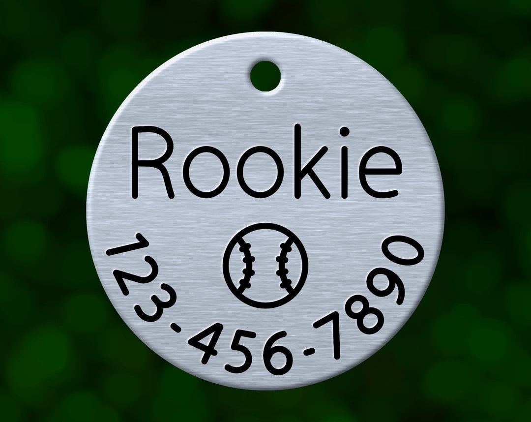 Custom Baseball Dog Tag for Pet Collar. Personalized With Deep Etsy