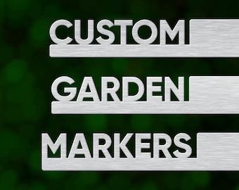 Custom garden marker. Stainless steel metal plant stake. Made in the USA.