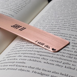 7th anniversary copper bookmark. Deeply engraved with your personalized message. Made in Oregon.