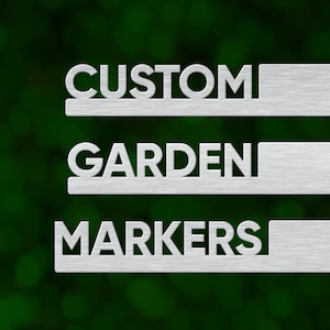 Custom metal garden markers for plants. Durable & rust-resistant stainless steel. Made in the USA. image 1