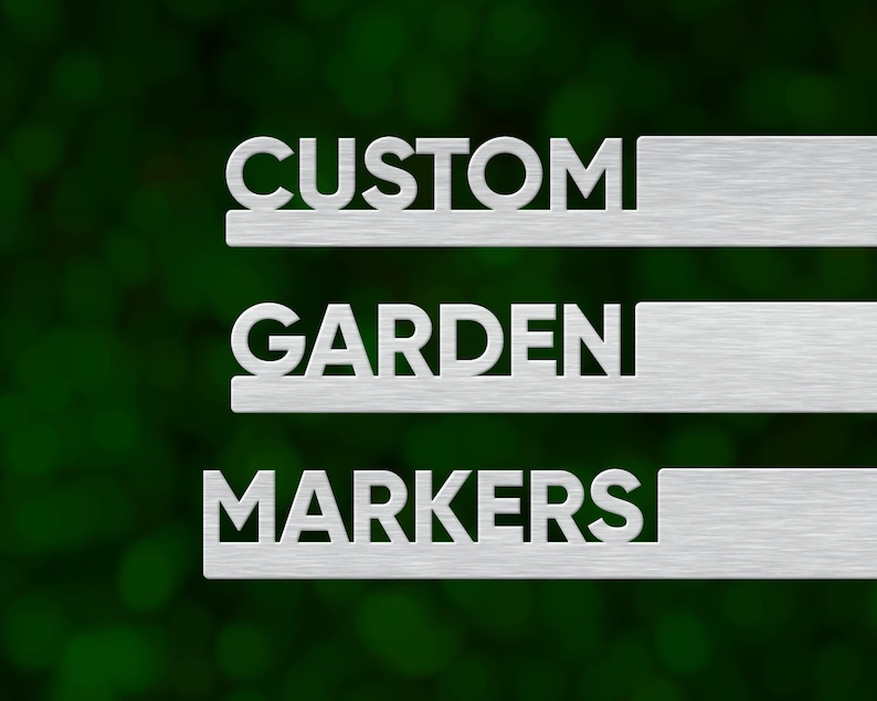 Custom metal garden markers for plants. Durable & rust-resistant stainless steel. Made in the USA. image 1