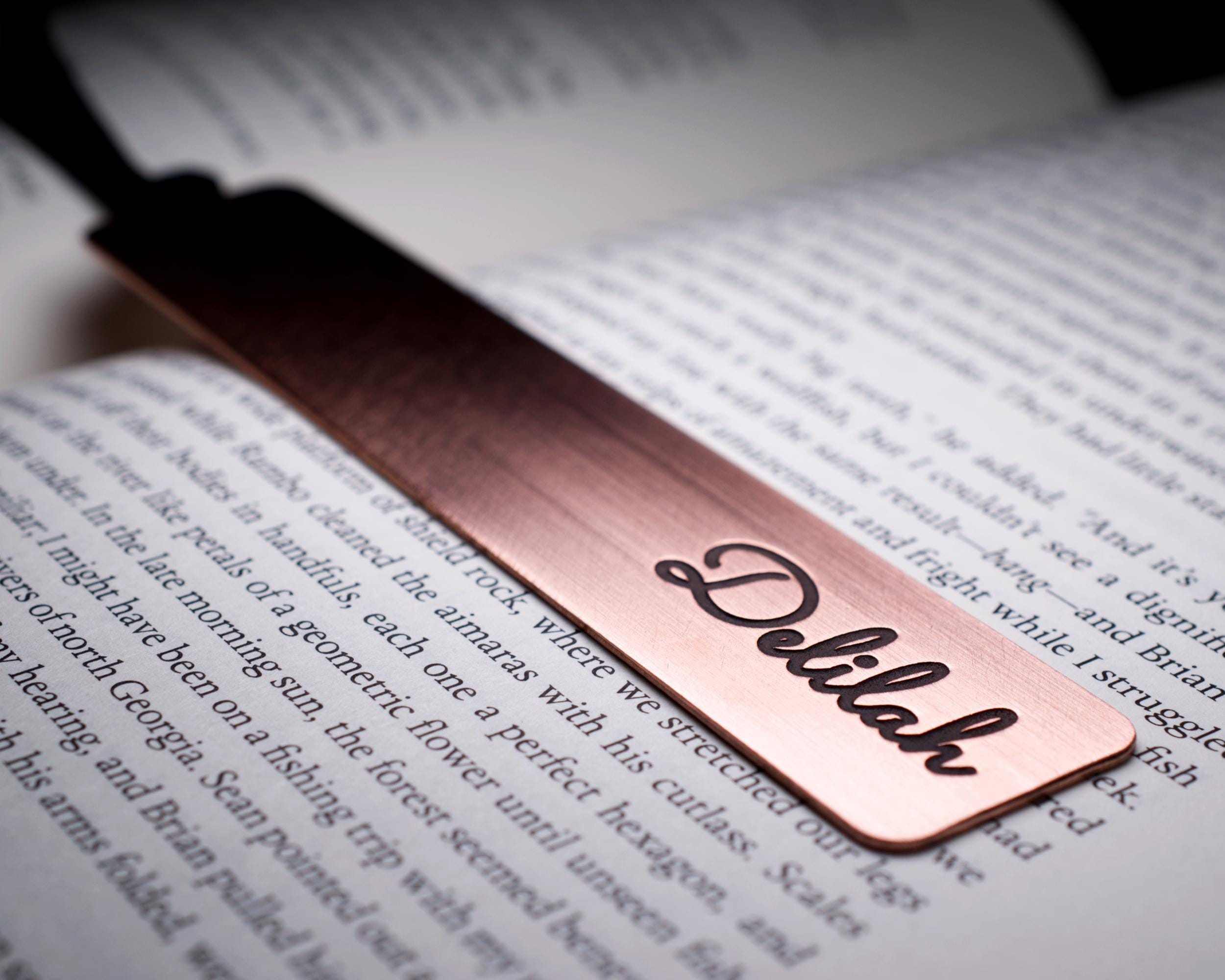 Personalized Metal Bookmark With Name Deeply Engraved in Solid Copper ...