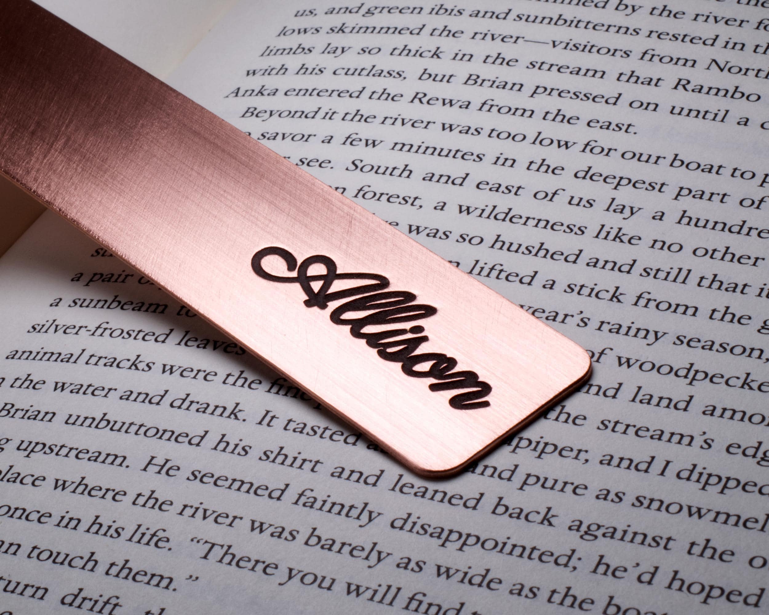 Personalized Metal Bookmark With Name Deeply Engraved in Solid Copper ...