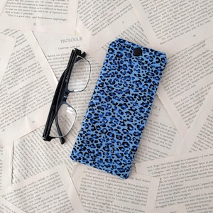 Handmade Fabric Glasses Case, Soft Padded Spectacle Pouch, Reading Glasses Case, Animal Print, With Snap Fastener