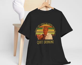 Camiseta de avión, Steve McCroskey "Elegí la semana equivocada para dejar de beber", camiseta vintage, camiseta unisex con cita de películas de los 80 de Steve McCroskey.