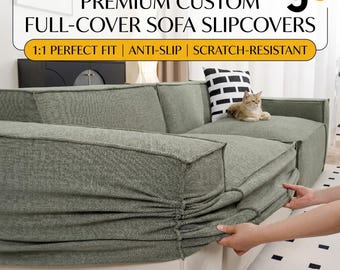 Custom Sofa Cover | Any Size, Model | Anti-Scratch, Washable Slipcover