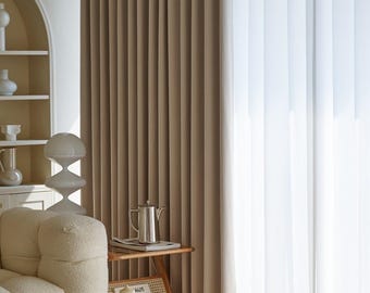Custom Linen Cotton Curtains | Ring Top Curtains with Steel Pipe | Made to Measure Drapes | Modern Minimal Window Treatment