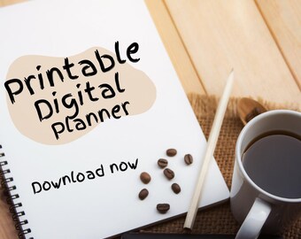 Agenda giornaliera, settimanale, mensile, PDF digitale di 4 pagine, produttività stampabile, download immediato, monitoraggio delle abitudini