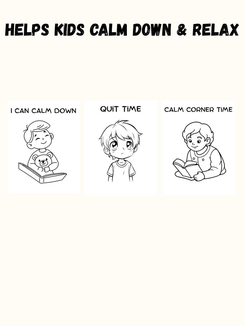 Calm Down Coloring Pages for Kids , Mindfulness Coloring Sheets ...
