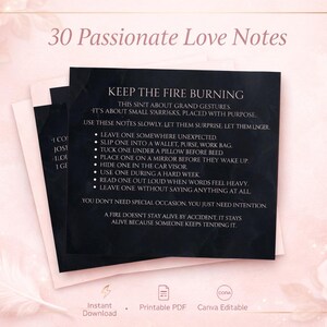 30 Leidenschaftliche Liebesnotizen zum Ausdrucken, Romantische Liebe Gutscheine, Beziehungsgeschenk, Date Night Ideen, Canva bearbeitbar, Instant Download