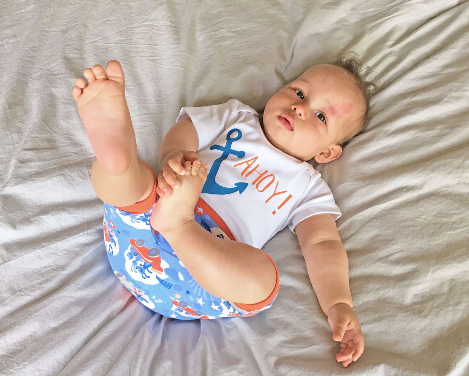 Ahoy Matey Baby Boys Outfit Ahoy Bodysuit and Harem Shorts ...