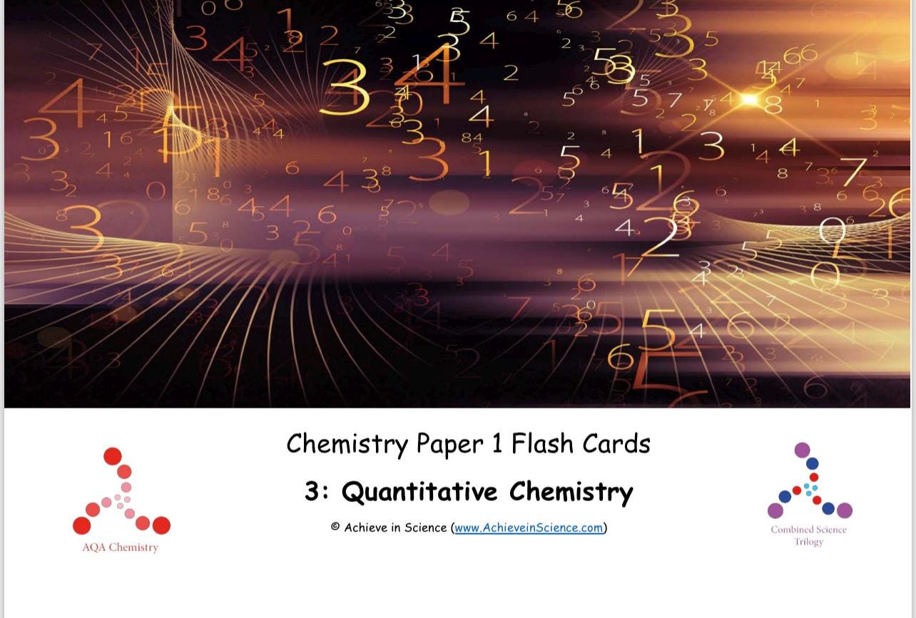 GCSE Revision Flash Cards - AQA Chemistry C1.3 Quantitative Chemistry ...