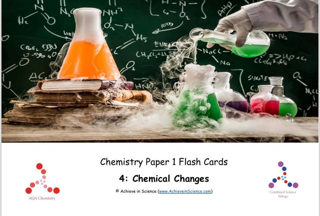 GCSE Revision Flash Cards - AQA Chemistry C1.4 Chemical Change - Etsy