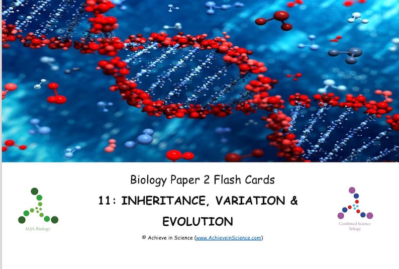GCSE Revision Flash Cards - AQA Biology B2.11 Inheritance - Etsy