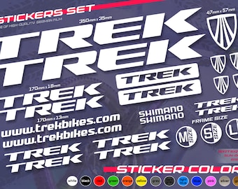 Trek bicycle sticker set. on the bicycle frame. ALL COLORS, high quality. washable, sun-resistant