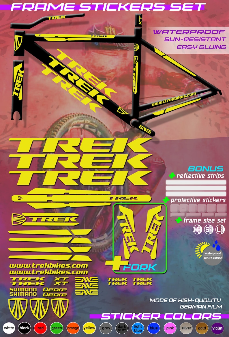 Trek Nbc Sticker Stickers TREK, on the Bicycle Frame and Fork. Bicycle Stickers Set ...