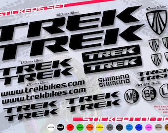 TREKのビニールステッカー。自転車のフレームとフォーク用。高品質