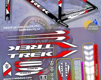 TREKのビニールステッカー。自転車のフレームとフォーク用。高品質