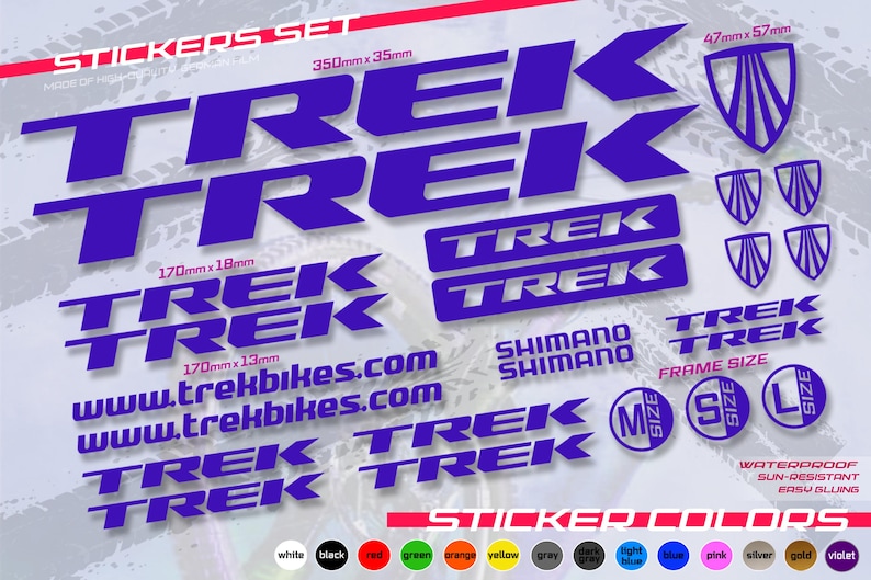 Trek Nbc Sticker Trek Bicycle Sticker Set. on the Bicycle Frame. ALL COLORS, High ...