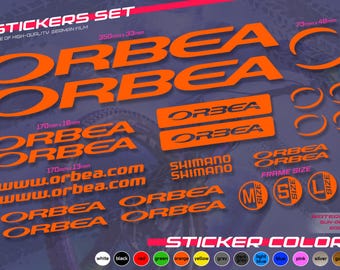 Orbea bicycle sticker set. on the bicycle frame. ALL COLORS, high quality. washable, sun-resistant