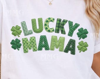 Camiseta Lucky Mama Shamrock, camiseta gráfica para o Dia de São Patrício (Download Digital)