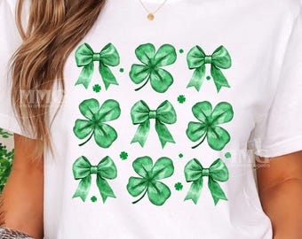 Laço Coquette do Dia de São Patrício PNG, Dia de São Patrício PNG, Laço da Sorte do Trevo PNG, PNG da Moda, Design de Camiseta Irlandesa do Dia de São Patrício, Pincelada, Green Day