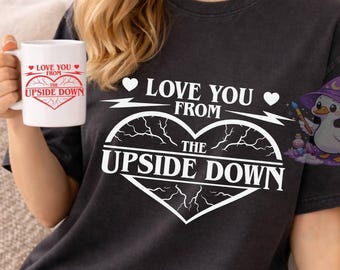 Camiseta gráfica Strange Love You From the Upside Down - Presente retrô para fãs de séries de TV - Ideal para o Dia dos Namorados (Download Digital)