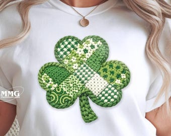 Trevo de lã artificial PNG, Dia de São Patrício PNG, São Patrício em patchwork PNG, São Patrício PNG, Dia de São Patrício PNG, Sorte PNG, Irlandês PNG