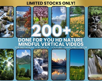 Mais de 200 vídeos verticais em HD sobre a natureza para relaxar (download digital)