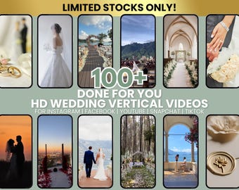Mais de 110 vídeos de casamento em HD: conteúdo para mídias sociais (download digital)